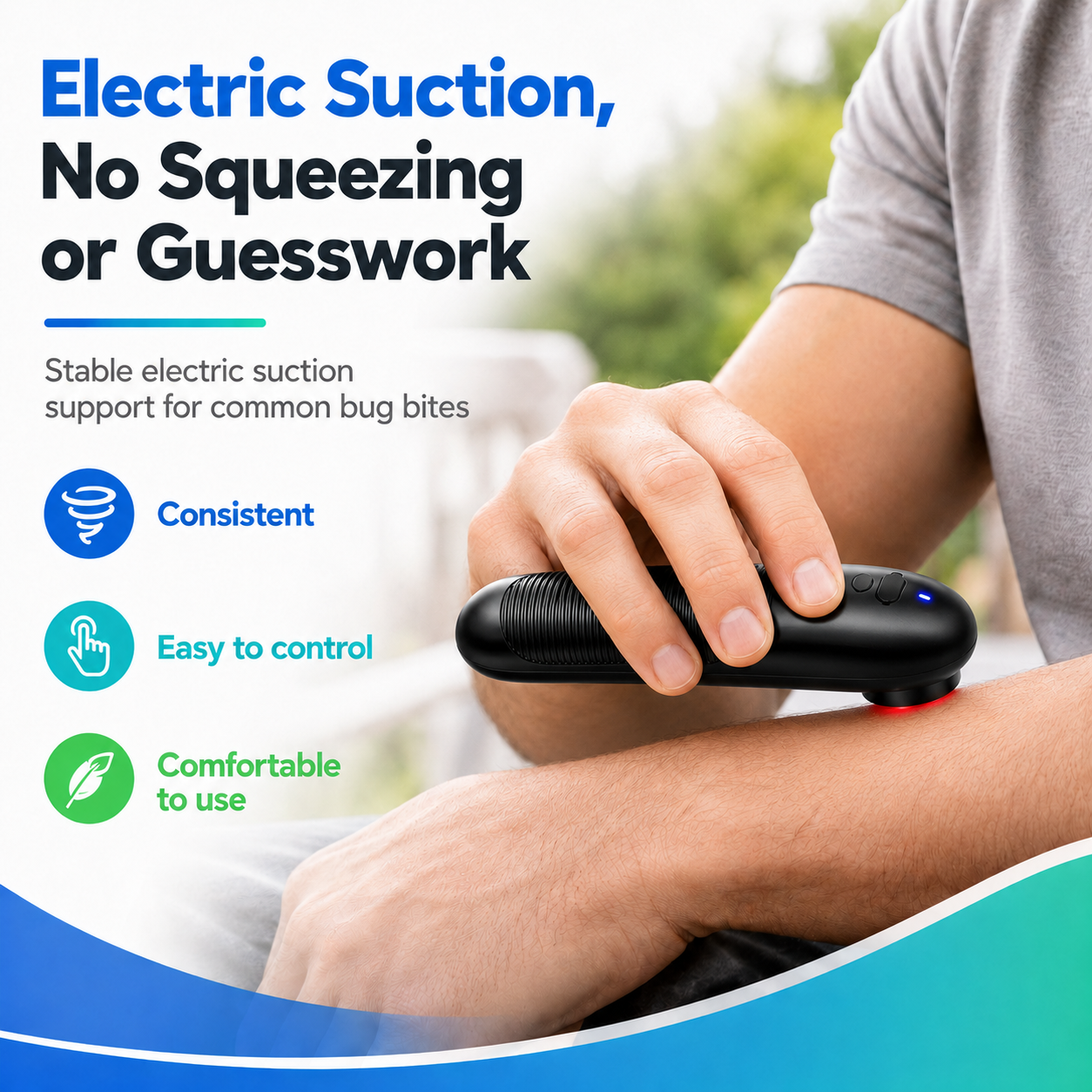 electric bug bite itch relief device — electric suction
