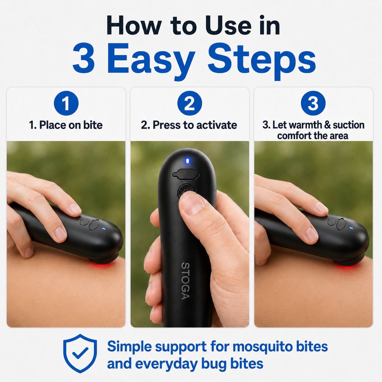 electric bug bite itch relief device — how to use
