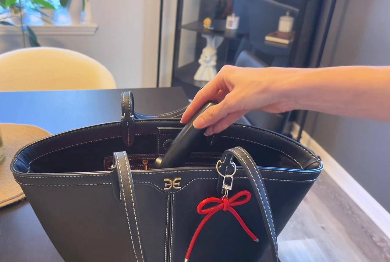 Real STOGA IRH-1 being placed into a travel bag for everyday outings