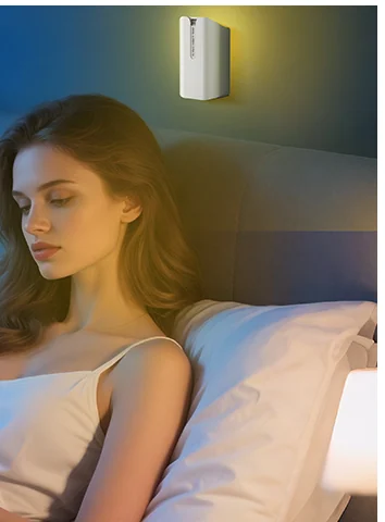 STOGA M81 cordless small-fly trap in a calm bedroom reading setting